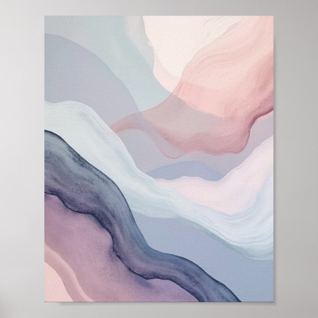 Abstrakte Aquarellkunst Poster (Vorne)
