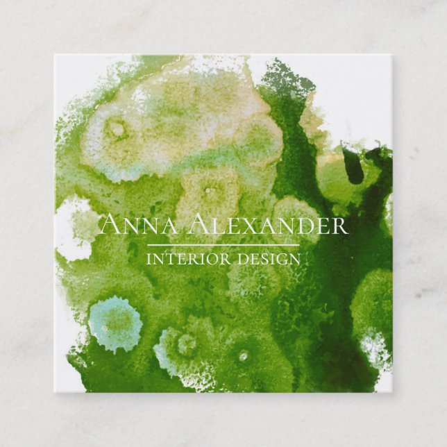 Abstrakte Aquarellkunst Quadratische Visitenkarte (Vorderseite)