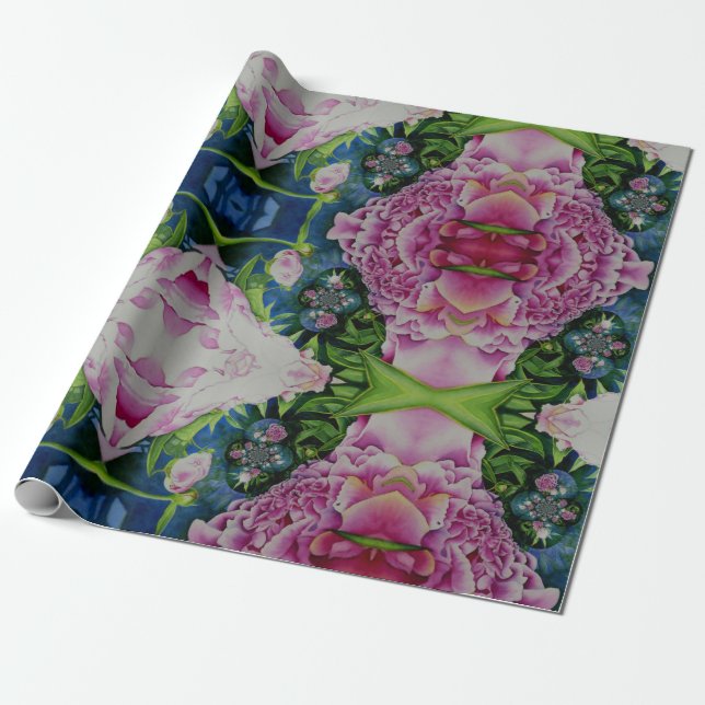 Abstrakte Aquarellmalerei, boho retro Geschenkpapier (Ungerollt)