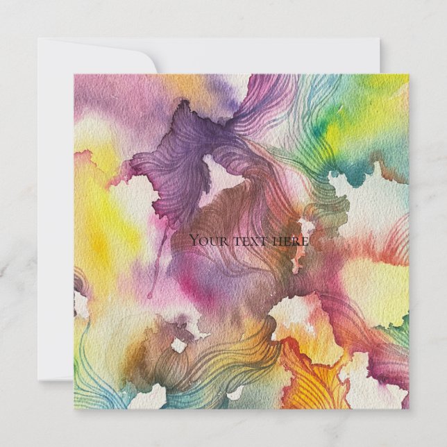  Abstrakte Aquarellmalerei  Einladung (Vorderseite)