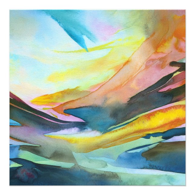 Abstrakte Aquarellmalerei Fotodruck (Vorne)