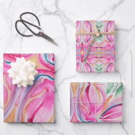 Abstrakte Aquarellmalerei Geschenkpapier Set