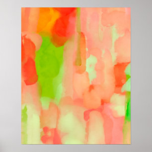 Abstrakte Aquarellmalerei in Weich-Pastel Poster