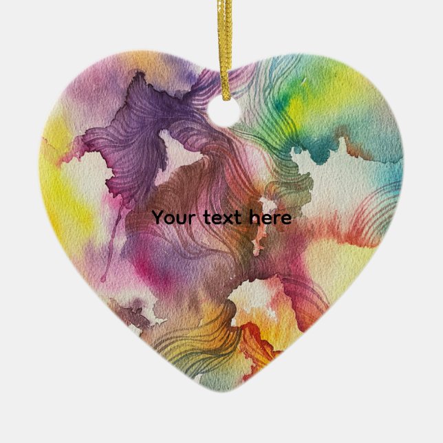 Abstrakte Aquarellmalerei  Keramik Ornament (Vorne)