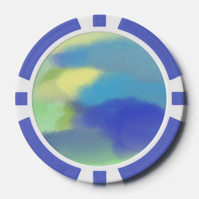 abstrakte Aquarellmalerei Pokerchips (Vorderseite)