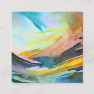 Abstrakte Aquarellmalerei Quadratische Visitenkarte