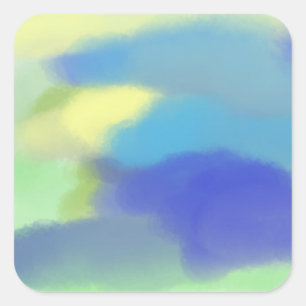 abstrakte Aquarellmalerei Quadratischer Aufkleber