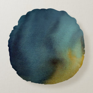 Abstrakte Aquarellmalerei Rundes Kissen