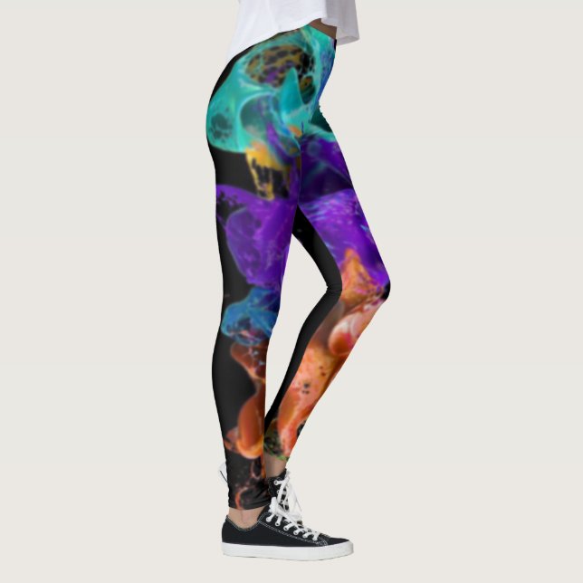 Abstrakte Aquarellmotive Leggings (Rechts)