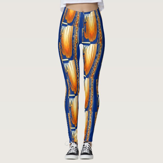 abstrakte Aquarellmuster Leggings (Vorderseite)