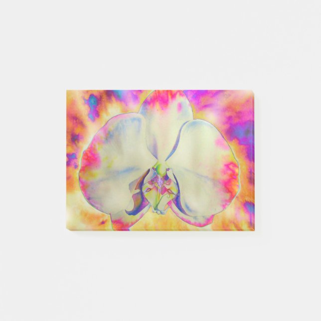 Abstrakte Aquarellorchid Post-it Klebezettel (Vorderseite)