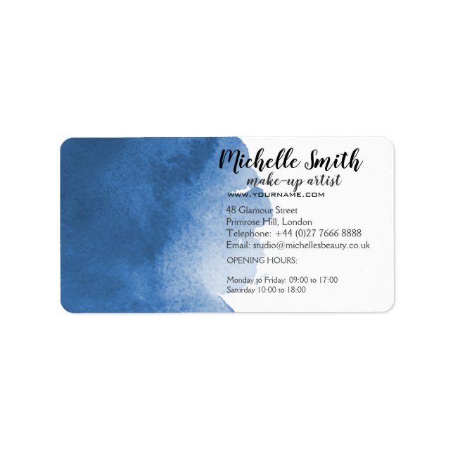 Abstrakte Aquarellpinsel Adressaufkleber (Vorne)