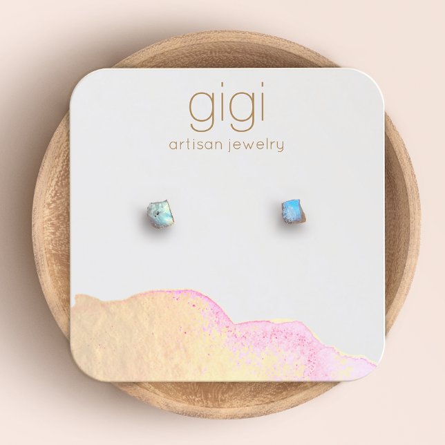 Abstrakte Aquarellsteine mit dem Zeiger Quadratische Visitenkarte (Von Creator hochgeladen)