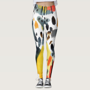 Abstrakte Aquarellstriche Nahtloses Muster Leggings