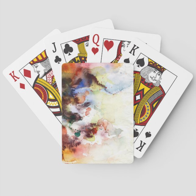 Abstrakte Aquarelltextur mit Farbe Spielkarten (Rückseite)