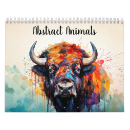 Abstrakte Aquarelltiere Kalender