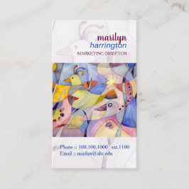 Abstrakte Aquarellvögel Visitenkarte