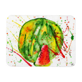 Abstrakte Aquarellwassermelone Magnet