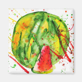 Abstrakte Aquarellwassermelone Magnet