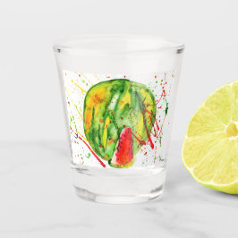 Abstrakte Aquarellwassermelone Schnapsglas