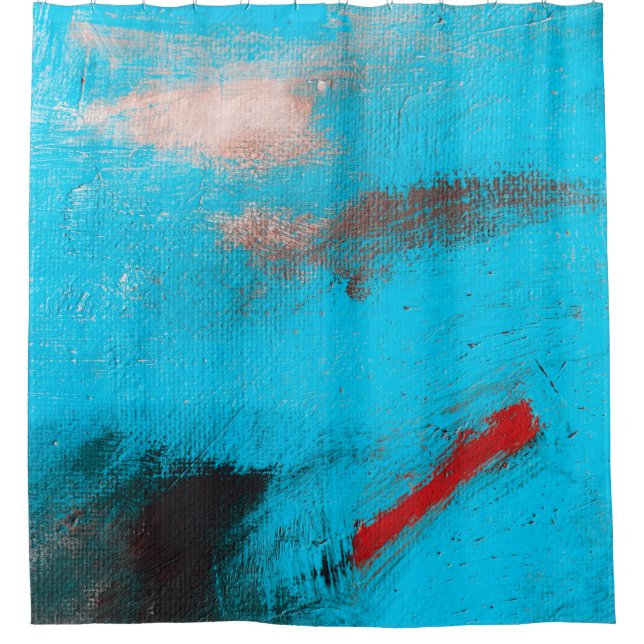 Abstrakte Art BackgroundArt,Anstrich, Farbe, Blau, Duschvorhang (Vorderseite)