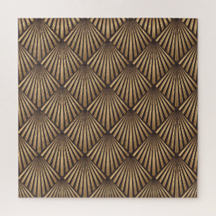 Abstrakte Art Déco: Gold Eleganz. Puzzle