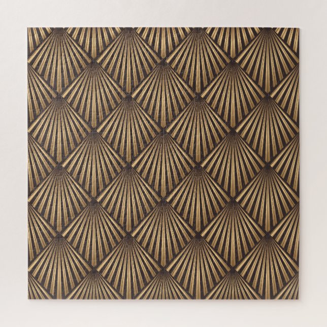 Abstrakte Art Déco: Gold Eleganz. Puzzle (Vertikal)