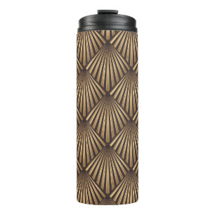 Abstrakte Art Déco: Gold Eleganz. Thermosbecher