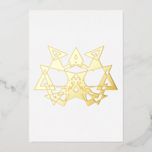Abstrakte Art Deco-Maskenparty Goldfolie Leere Kar Folieneinladung