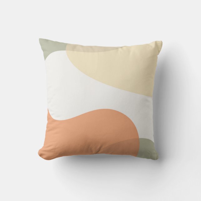 Abstrakte Art Design Orange Kissen (Vorderseite)