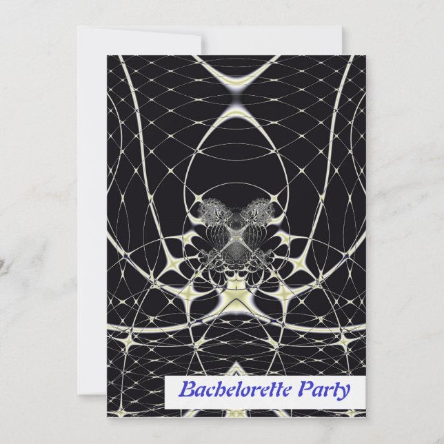 Abstrakte Art Golden Spiderweb Einladung (Vorderseite)