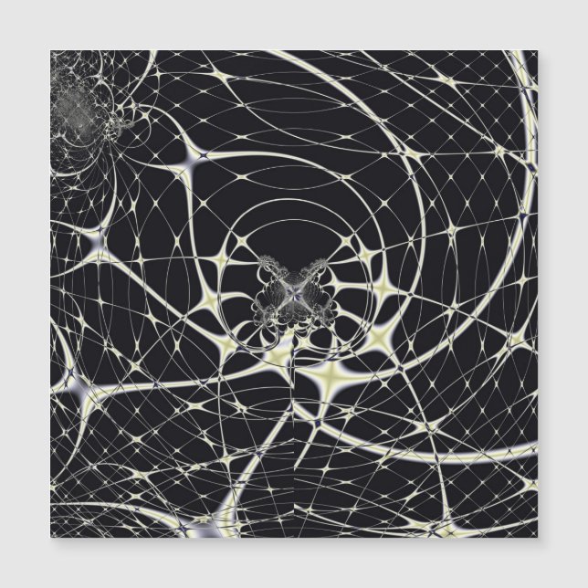 Abstrakte Art Golden Spiderweb Magnetkarte (Vorderseite)
