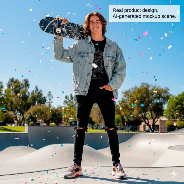 Abstrakte Art Golden Spiderweb Skateboard (Von Creator hochgeladen)