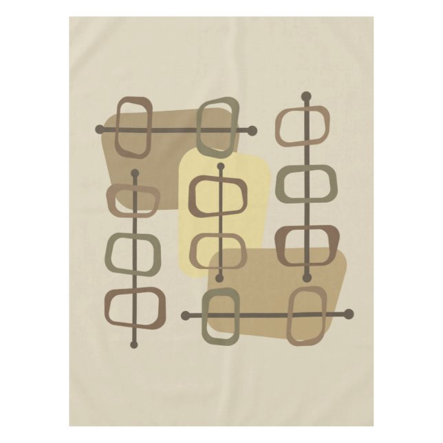 abstrakte Art Hollow Rocks Beige der 1950er Jahre Tischdecke (Vorderseite)