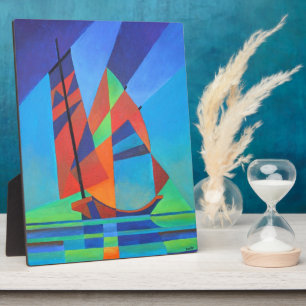 Abstrakte Art Junk Boote gegen Deep Blue Sky Fotoplatte
