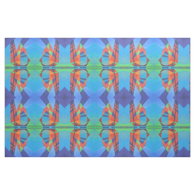 Abstrakte Art Junk Boote gegen Deep Blue Sky Stoff (Fat Quarter (45,7 x 55,9 cm))