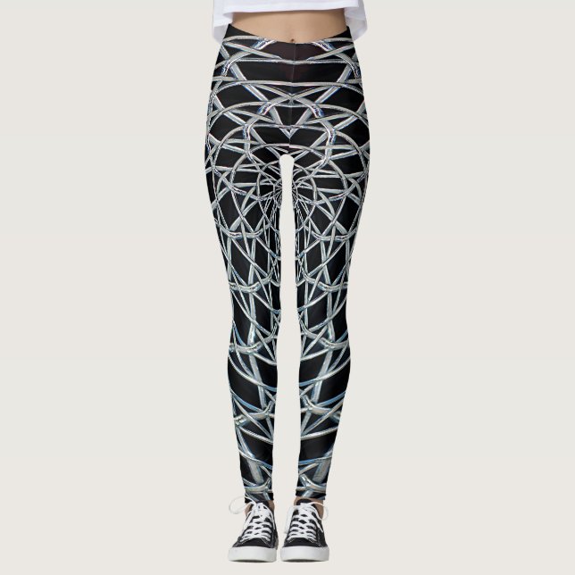 Abstrakte Art Leggings mit kühlem Muster. (Vorderseite)