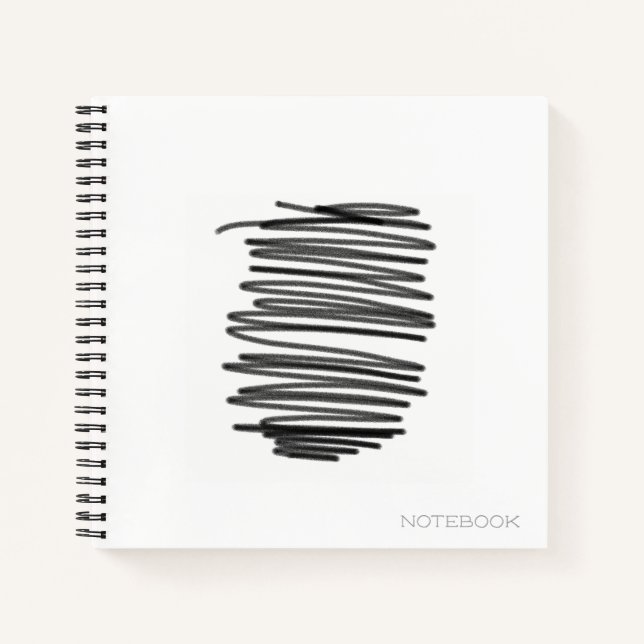 Abstrakte Art Minimalistisches Grau White Notebook Notizbuch (Vorderseite)
