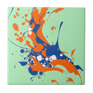 Abstrakte Art Mint Grüne Moderne Kunst Farbe sprit Fliese