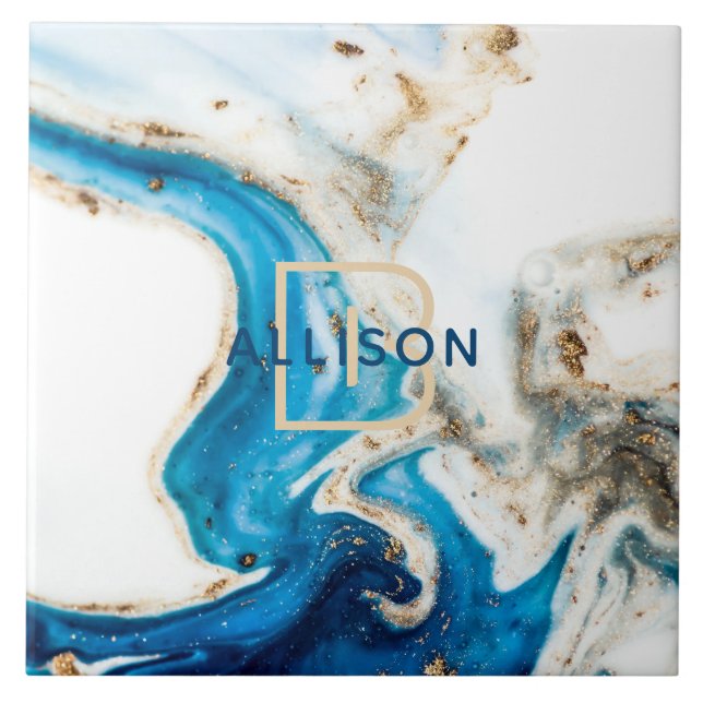 Abstrakte Art Monogram Fliese (Vorderseite)