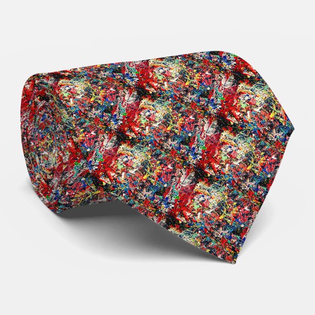 Abstrakte Art Necktie: Colour Burst Krawatte (Gerollt)