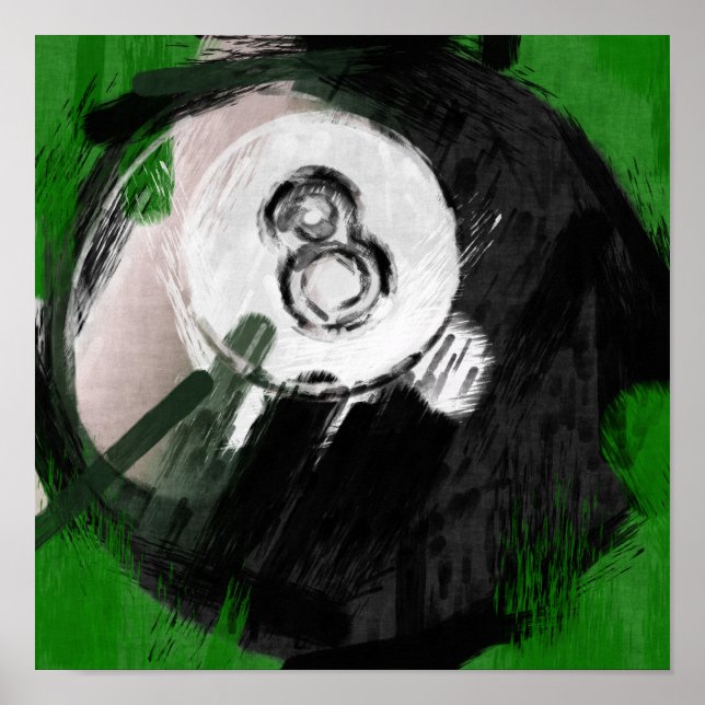 Abstrakte Art Nr. 8 Billiardball Poster (Vorne)