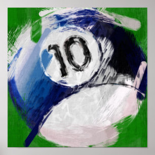Abstrakte Art Number 10 Billiard Ball Poster