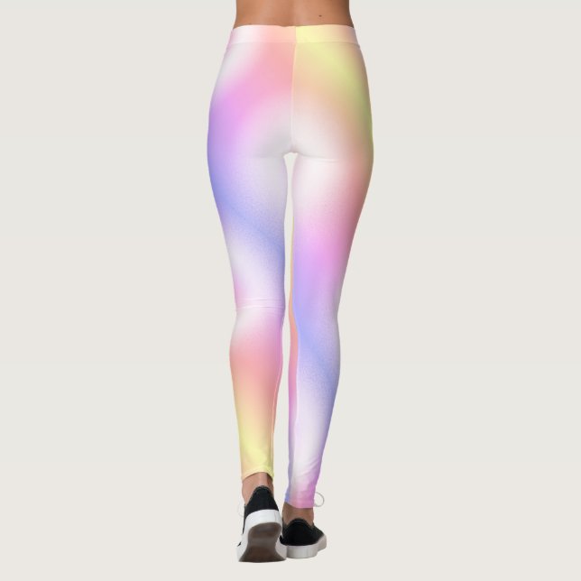 Abstrakte Art Pastellgelb Lila Rosa Leggings (Rückseite)