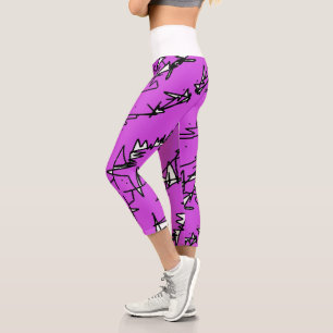 Abstrakte Art Sketch Lines Curves Leggings