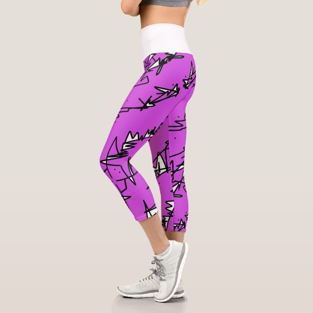 Abstrakte Art Sketch Lines Curves Leggings (Links)