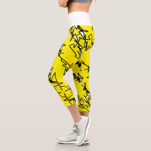 Abstrakte Art Sketch Lines Curves Leggings