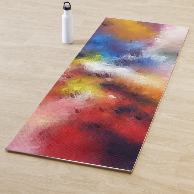 Abstrakte Art Template Red Orange Yellow Blue Yogamatte (Beispiel)