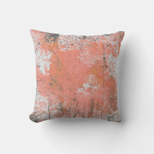 Abstrakte Art Throw Kissen Lachs Pink Coral Grau