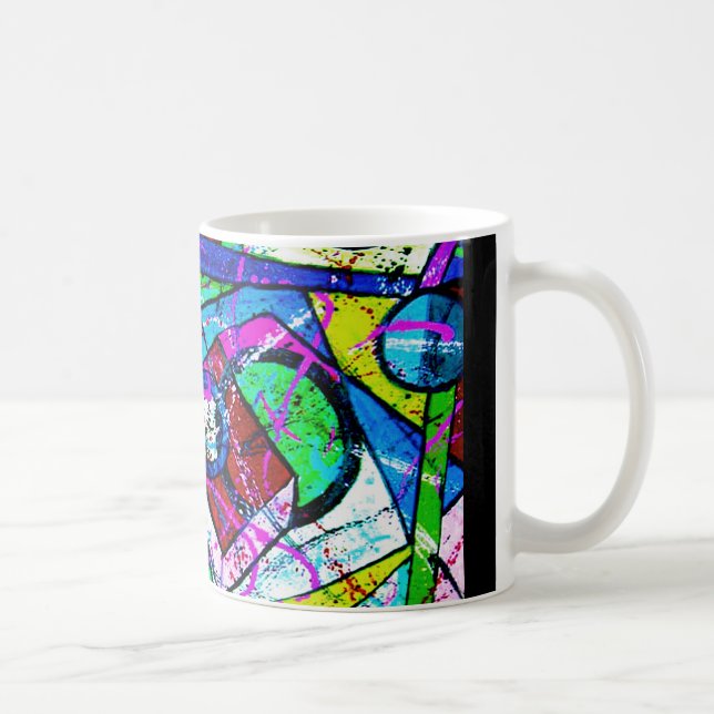 Abstrakte Art Title: Juggler-Green Tint Kaffeetasse (Rechts)